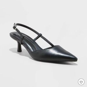 A New Day Annette Slingback Heels: Kitten Heel, Adjustable Buckle, Closed Toe